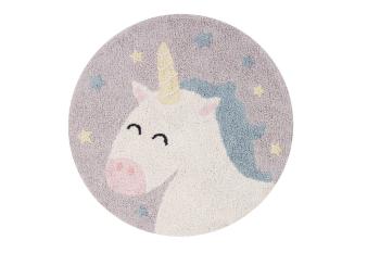 Ourbaby unicorn washable rug 31976-0 kruh priemer 100 cm biela fialová