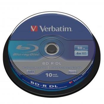 Verbatim BD-R, Dual Layer 50GB, cake box, 43746, 6x, 10-pack, pro archivaci dat