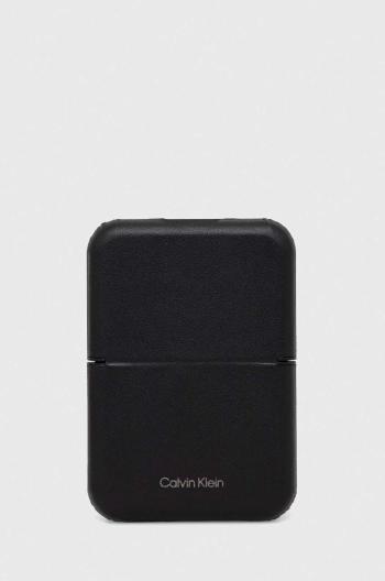 Kožené puzdro na karty Calvin Klein čierna farba