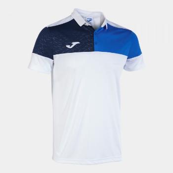 CREW V SHORT SLEEVE POLO WHITE ROYAL NAVY 5XS