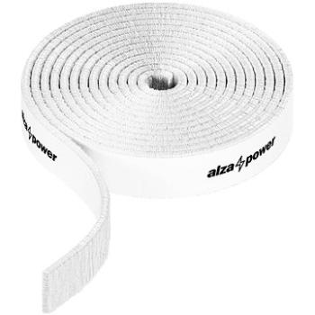 AlzaPower VelcroStrap+ Roll 1 m biely (APW-COGRS1W)