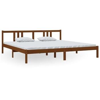 Rám postele medovo hnedý masívne drevo 200 × 200 cm, 814907