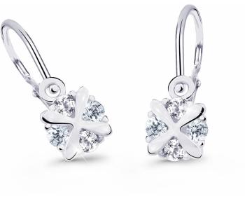 Cutie Jewellery Nežné detské náušnice z bieleho zlata C2753-10-X-2 biela