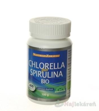 Nástoje zdraví Chlorella Plus Spirulina Bio 400 tabliet