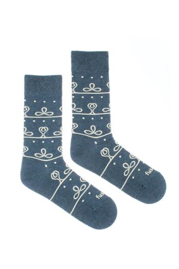 Sivo-modré vzorované ponožky Kabátec