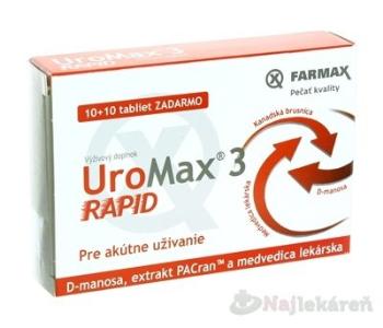 FARMAX UroMax 3 Rapid tbl 10+10 ZADARMO, 1x20 ks