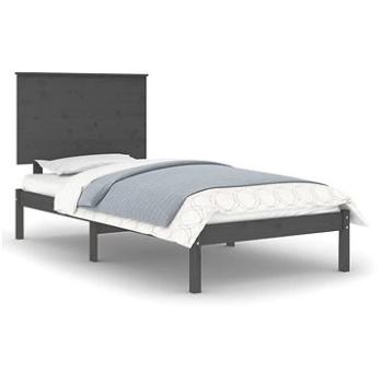 Rám postele sivý masívna borovica 100 × 200 cm, 3104795