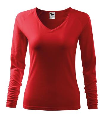 MALFINI Dámske tričko s dlhým rukávom Elegance - Červená | M