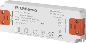 Basetech LD-12-50 napájací zdroj pre LED  konštantné napätie 50 W 4.16 A  schválenie nábytku, prepätia, montáž na nehorľ