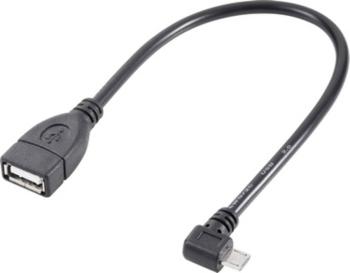 USB kábel RENKFORCE 1x microUSB 2.0 zástrčka ⇔ 1x USB 2.0 zásuvka 0.10 m, s OTG