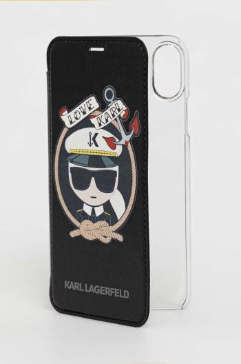 Puzdro na mobil Karl Lagerfeld iPhone X/Xs čierna farba