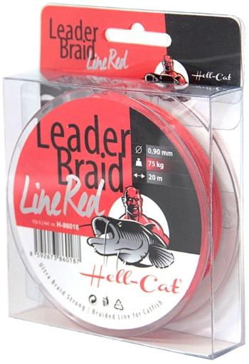 Hell-cat náväzcová šnúra leader braid line red 20 m-priemer 0,90 mm / nosnosť 75 kg
