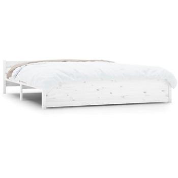 Rám postele biely masívne drevo 160 × 200 cm, 815055