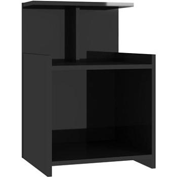 SHUMEE Nočný stolík čierny s vysokým leskom 40 × 35 × 60 cm drevotrieska, 806189