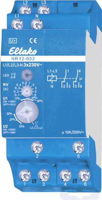 Eltako NR12-002-3X230V sieťové monitorovacie zariadenie Počet reléových výstupov: 2