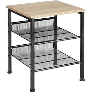 Tectake Odkladací stolík Lincoln 40,5 × 40 × 50,5 cm, Industrial svetlé drevo, dub Sonoma (404270)