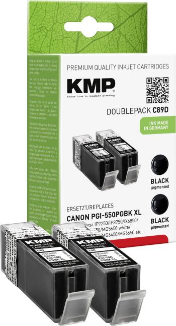 KMP Ink náhradný Canon PGI-550BK, PGI-550BK XL kompatibilná Dual čierna C89D 1518,0021