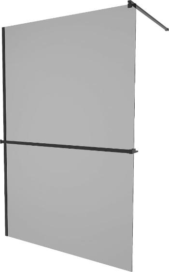 MEXEN/S - KIOTO Sprchová zástena WALK-IN s poličkou a držiakom uterákov 100 x 200 cm, grafit 8 mm, čierna 800-100-121-70-40