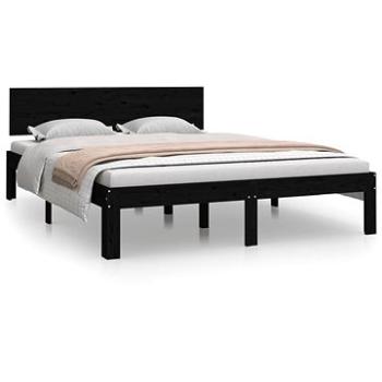 Rám postele čierny masívne drevo 150 × 200 cm King Size, 810504