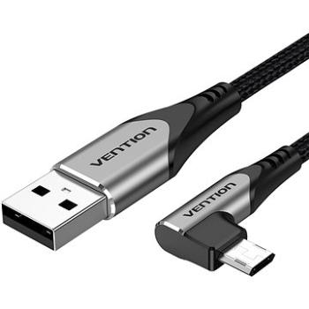 Vention Reversible 90° USB 2.0 -> microUSB Cotton Cable Gray 1 m Aluminium Alloy Type (COBHF)