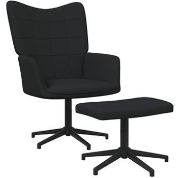 Relaxačné kreslo so stoličkou čierne textil, 327980