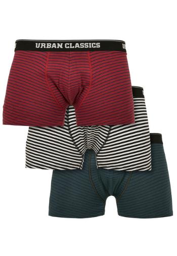 Urban Classics Boxer Shorts 3-Pack btlgrn/dkblu+bur/dkblu+wht/blk - L