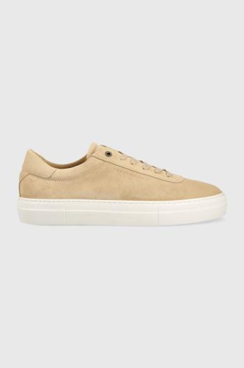 Semišové tenisky Tommy Hilfiger MODERN PREMIUM SUEDE béžová farba, FM0FM04745