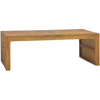 SHUMEE Konferenčný stolík erózny masívny tík 110 × 60 × 38 cm, 326174