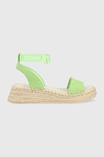 Sandále Calvin Klein Jeans SPORTY WEDGE ROPE SU CON dámske, žltá farba, na platforme, YW0YW00977