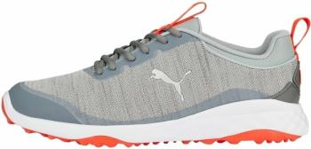 Puma Fusion Pro Cool Mid Mens Golf Shoes Silver/Red Blast 45