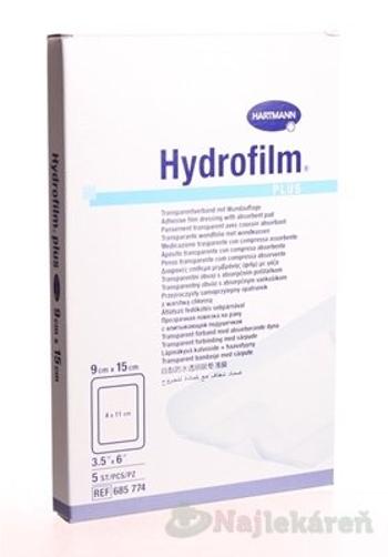 Hydrofilm PLUS sterilný transparentný obväz s vankúšikom 9cm x 15cm 5 ks