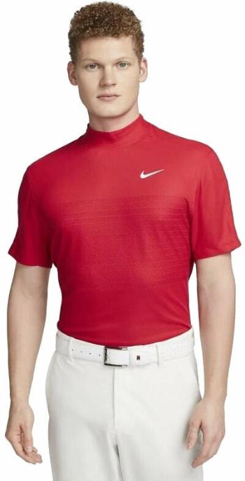 Nike Dri-Fit ADV Tiger Woods Mens Mock-Neck Golf Polo Gym Red/University Red/White 2XL