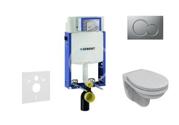 GEBERIT - Kombifix Modul na závesné WC s tlačidlom Sigma01, matný chróm + Ideal Standard Quarzo - WC a doska 110.302.00.5 ND3