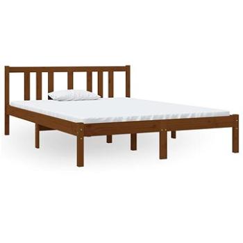 Rám postele medovo hnedý masívne drevo 135 × 190 cm Double, 814862
