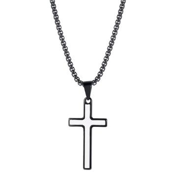 Náhrdelník Faith Cross Čierna/Biela KP22849