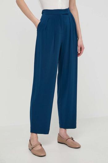 Nohavice Max Mara Leisure dámske,tmavomodrá farba,strih chinos,vysoký pás,2416781068600