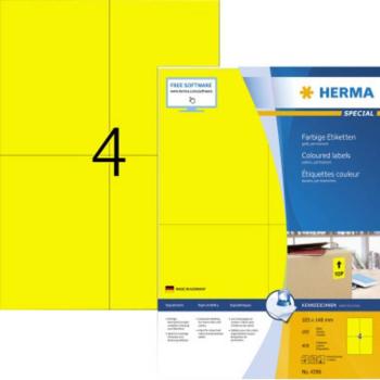 Herma 4396 etikety 105 x 148 mm papier  žltá 400 ks permanentné univerzálne etikety atrament, laser, kópie 100 Blatt A4