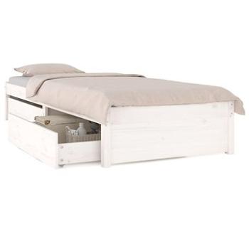 Rám postele so zásuvkami biely 90 × 200 cm, 3103464