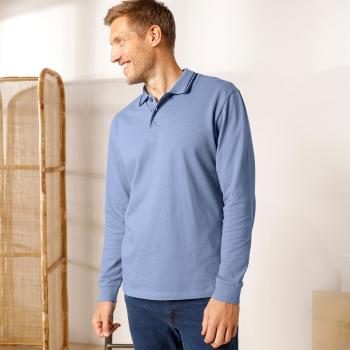 Blancheporte Polo tričko s dlhými rukávmi modrá džínsová 117/126 (XXL)