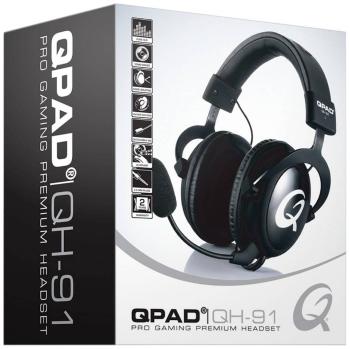 QPAD QH91 herný headset 2x 3,5 mm jack (mic./slu.) káblový cez uši čierna stereo