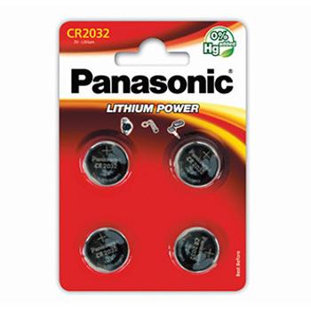 Batérie lithiové, knoflíkové, CR2032, 3V, Panasonic, blister, 4-pack