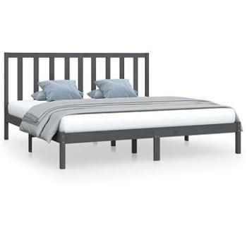 Rám postele sivý masívna borovica 200 × 200 cm, 3105182
