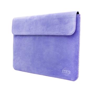 Puzdro na notebook z brúsenej kože Spring fialové s klopou MacBook Pro 13 / Air Retina