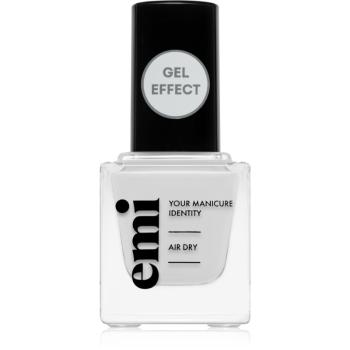 emi E.MiLac Gel Effect Ultra Strong lak na nechty s gélovým efektom bez použitia UV/LED lampy odtieň Snow White #001 9 ml