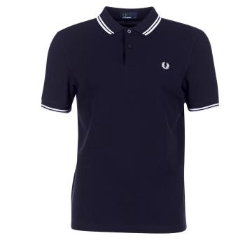 Fred Perry  SLIM FIT TWIN TIPPED  Polokošele s krátkym rukávom Modrá