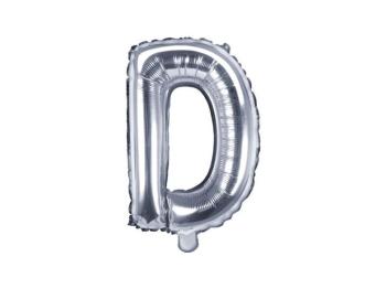 Fóliový balón písmeno "D", 35 cm, strieborný (NELZE PLNIT HELIEM) - xPartydeco