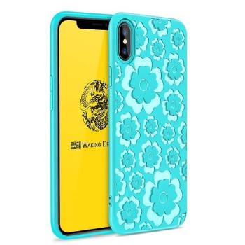 MSVII FLOWER TPU obal Apple iPhone X / XS mentolový