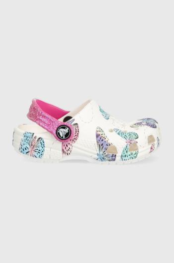 Šlapky Crocs BUTTERFLY CLOG biela farba