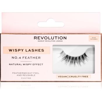 Makeup Revolution False Lashes Wispy nalepovacie mihalnice + lepidlo 1 ml NO.4 Feather