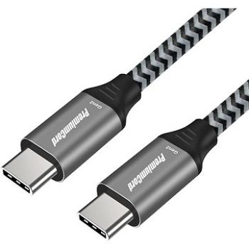 PremiumCord USB-C kábel (USB 3.2 GEN 2,3 A, 60 W, 20 Gbit/s) bavlnené opletenie 1 m (ku31cr1)